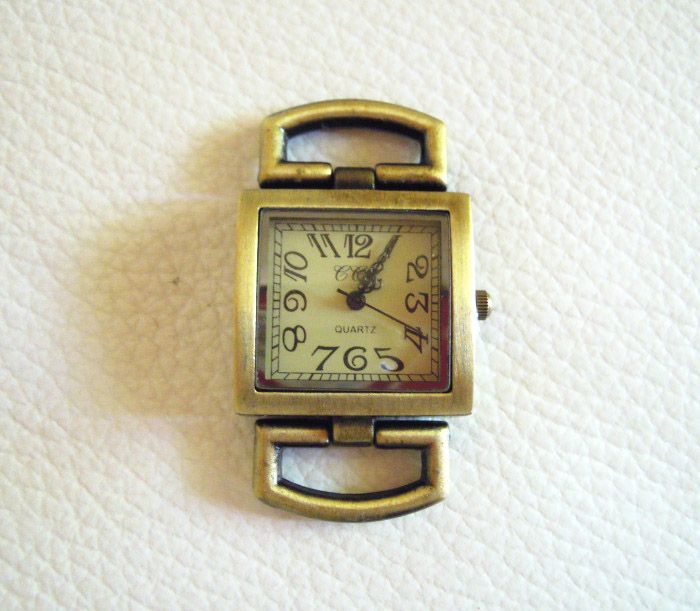 Cadran de montre carré bronze doré