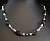 Collier Agates noires & cristal Swarovski 