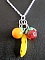Collier argent pendentif fruits