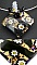 Collier argent pendentif Murano Noir et or