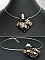 Collier argent pendentif Murano Noir et or