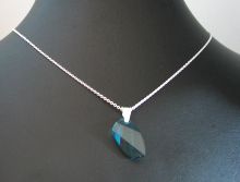 Collier argent pendentif Swarovski Avant-garde Bleu