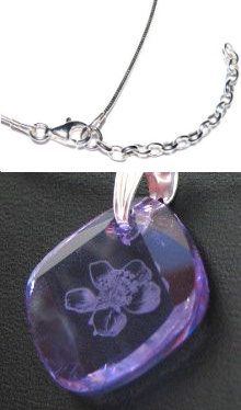 Collier argent pendentif Swarovski grav&eacute;