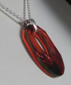 Collier argent pendentif Swarovski Helios Magma