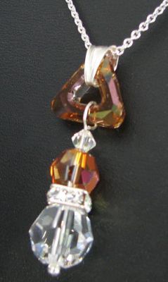 Collier argent pendentif Swarovski Triangle Cuivre