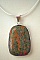 Collier argent pendentif Unakite rectangulaire