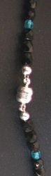 Collier en boules de perles Noir Bleu