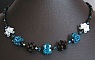 Collier en boules de perles Noir Bleu