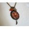 Collier cabochon Klimt et perles cuivrées