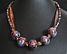 Collier C&eacute;ramique Cuivre et gris argent