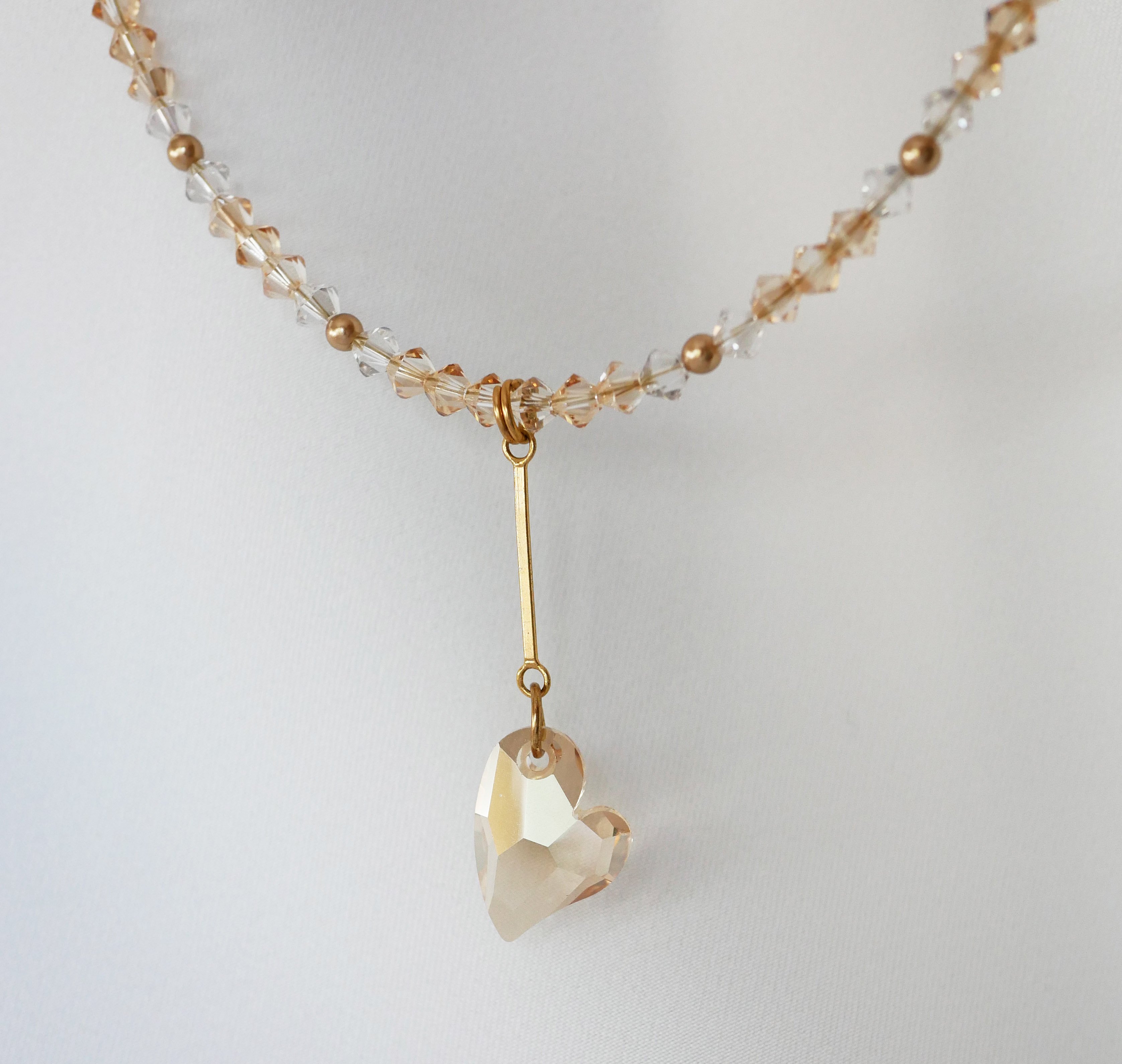 Collier au coeur Swarovski  Devoted 2 You  doré