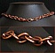Collier cuir sur cha&icirc;ne et pendentif c&eacute;ramique &eacute;cru