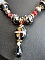 Collier India noir/rouge baroque