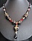 Collier India noir/rouge baroque