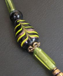 Collier India Olivine/Noir