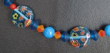 Collier Millefiori Turquoise orange