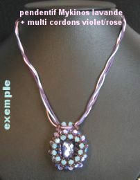 Collier multi-cordons Violet/rose en kit