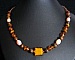 Collier Murano ambre et pierres naturelles