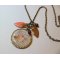 Collier pendentif cabochon Muffin gourmand et sequins