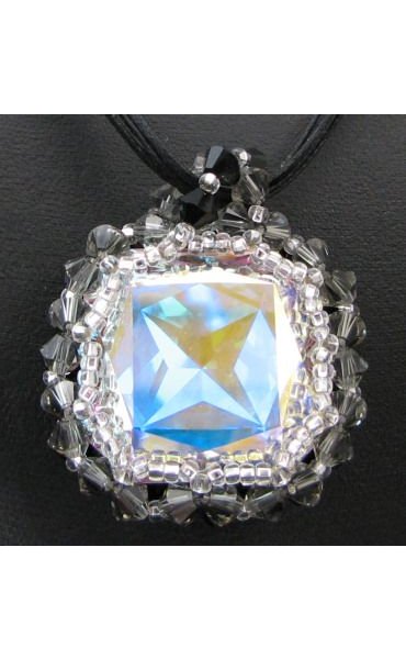 COLLIER CHAÎNE PIERRE CARRE BLEU MARINE - COLLIERS ARGENT 925/Colliers Chaîne Argent - DORIANE Bijoux