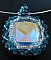 Pendentif carr&eacute; Pacific Blue sur collier torque