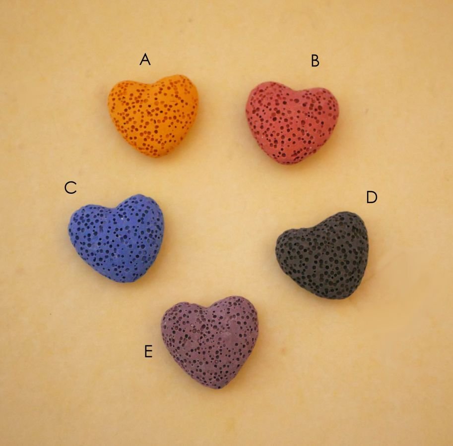 Collier pendentif Coeur boite à parfum avec pierre de lave couleur au choix cadeau Saint Valentin