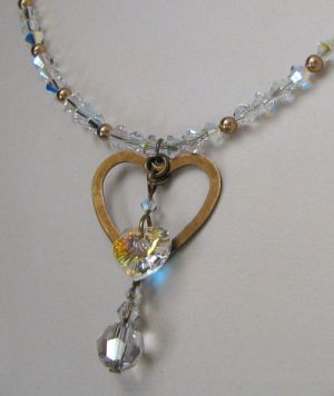 Collier pendentif Coeur Cristal