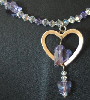 Collier pendentif Coeur Violet en kit