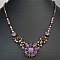 Collier pendentif Djerba Violet et or