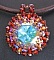 Collier pendentif m&eacute;daillon Red Magma