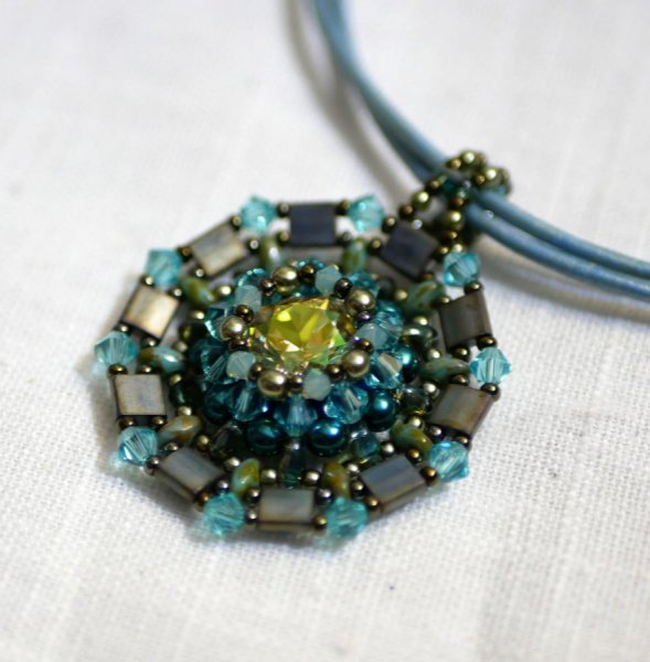 Collier pendentif Twina Vert turquoise