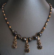 Collier pendentifs Strass noir