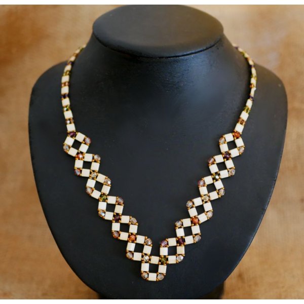 Collier Tila tressé beige