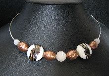 Collier torque argent bronze blanc