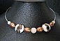Collier torque argent bronze blanc