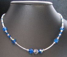 Collier tubes Bleu capri
