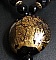 Collier en verre souffl&eacute; noir & or