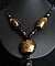 Collier en verre souffl&eacute; noir & or