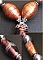 Collier Verre souffl&eacute; violet/bronze dor&eacute;