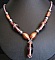 Collier Verre souffl&eacute; violet/bronze dor&eacute;