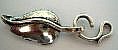 Fermoir en S Argent vieilli Feuille 40 mm