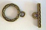 Fermoir en T Laiton vieilli Rond 15mm