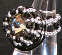 Kit bague strass sur anneau noir