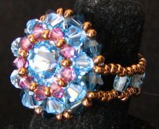 Kit bague Tinos bleu rose