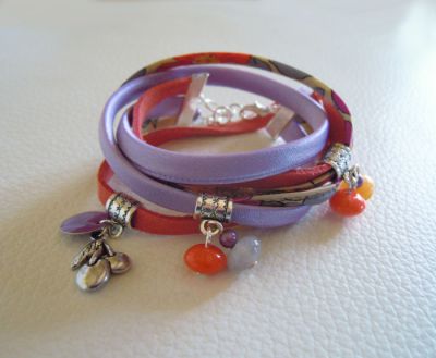Kit bracelet double Liberty Corail parme