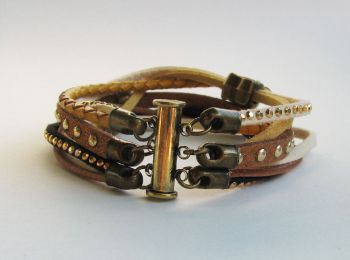 Kit bracelet multi cuir suédine strassé