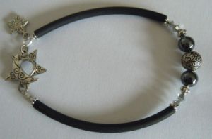 Kit Bracelet Tube Noir perles Bali & Hématites