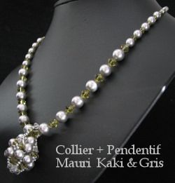 Kit collier Mauri Kaki & Gris