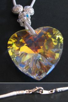 Kit collier pendentif coeur Swarovski Blanc
