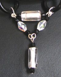 Kit collier tube en Feuille d'argent sur cuir